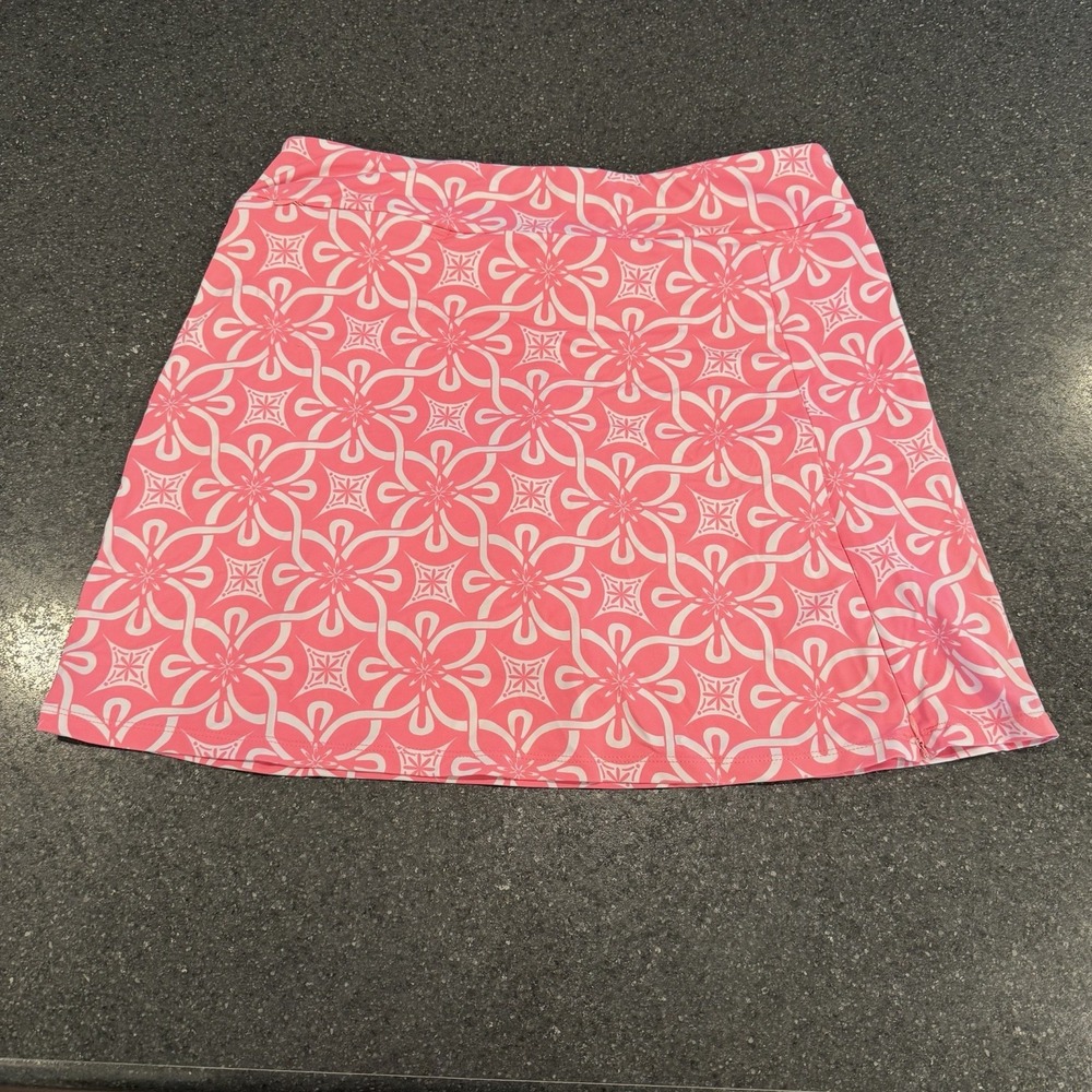 Lulu B Hot Pink Geometric Skort Small Vacation Golf Pickleball Tropical